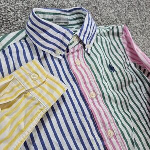 Ralph Lauren Long Sleeve Button Shirt Toddler 18 Months Striped Colorful Fun